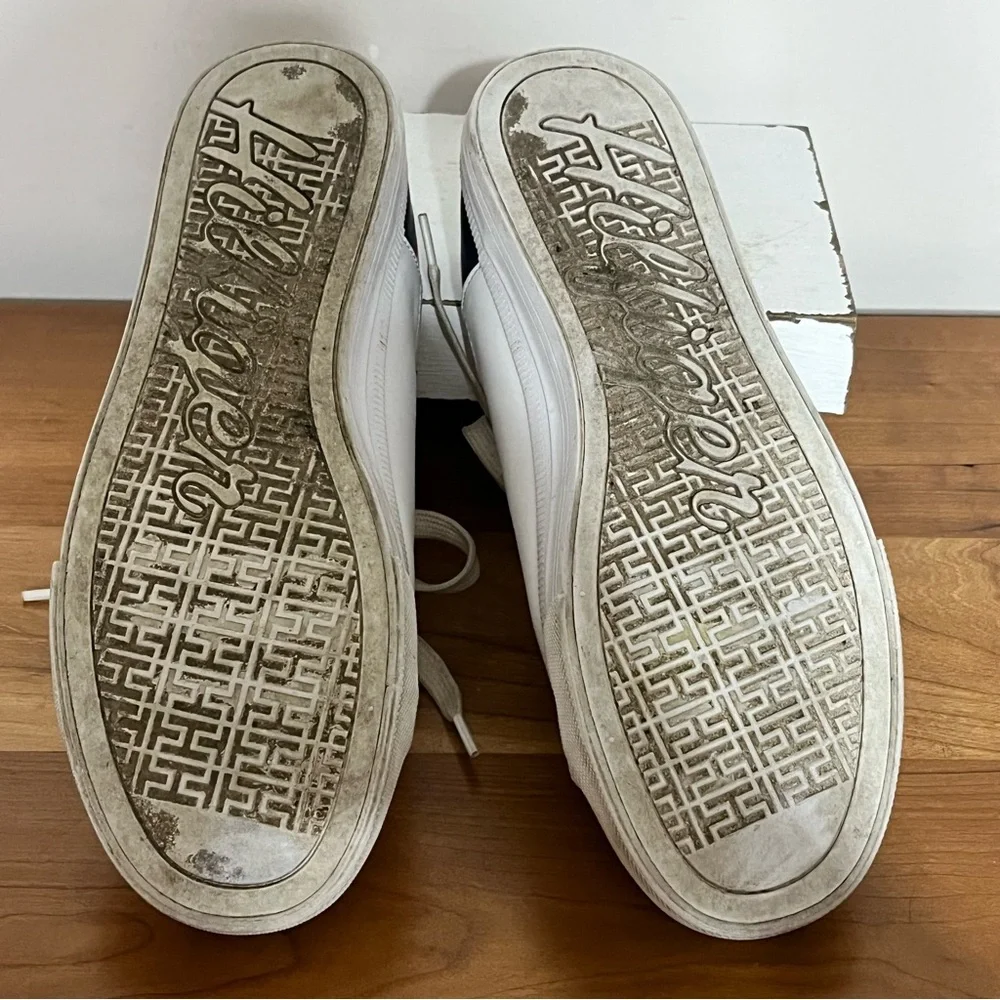 Tommy Hilfiger Womens 6.5 Laddin Casual‎ Lace Up Sneakers White Faux Leather